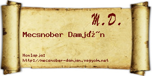 Mecsnober Damján névjegykártya